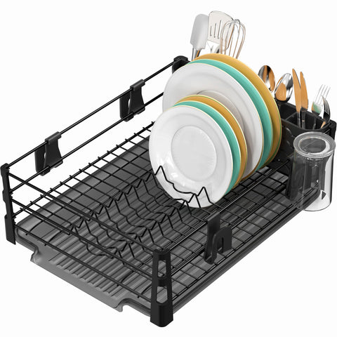 Simple Houseware escurridor-platos con drenaje para secar rápidamente la vajilla