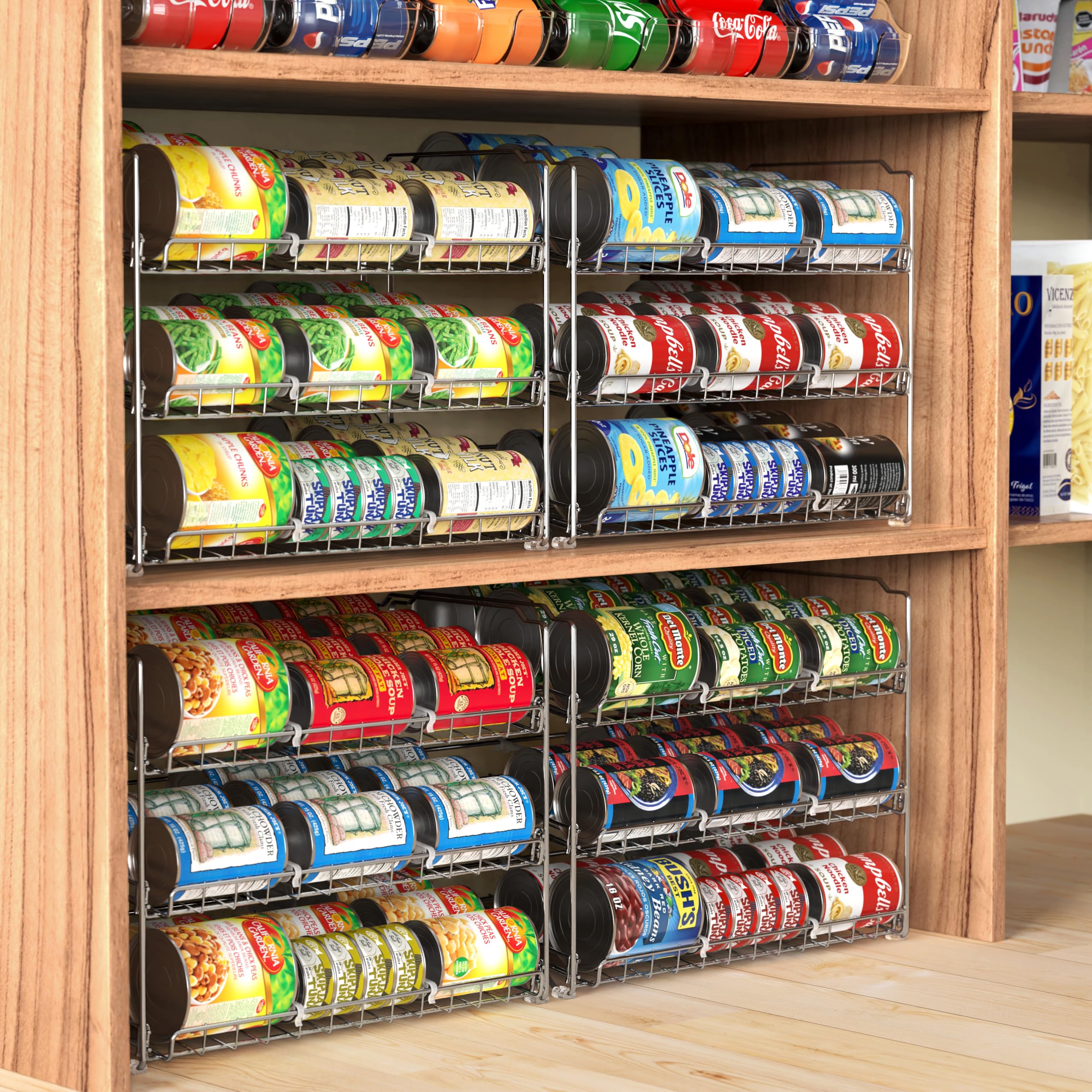 Simple Houseware estante-latas-rodante facilita acceso rápido a cada lata.