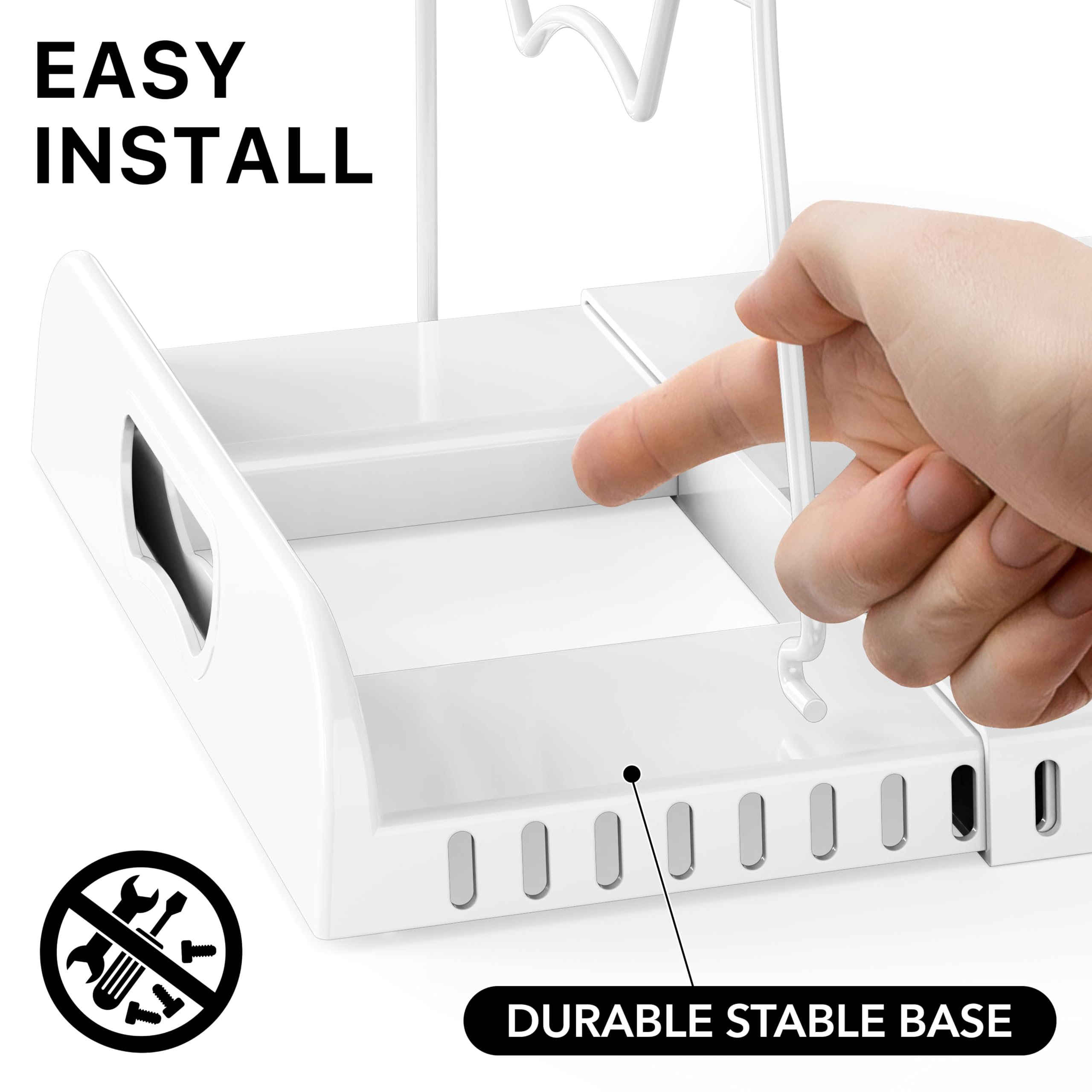 Simple Houseware Instalación sin herramientas acelera organización de ollas.