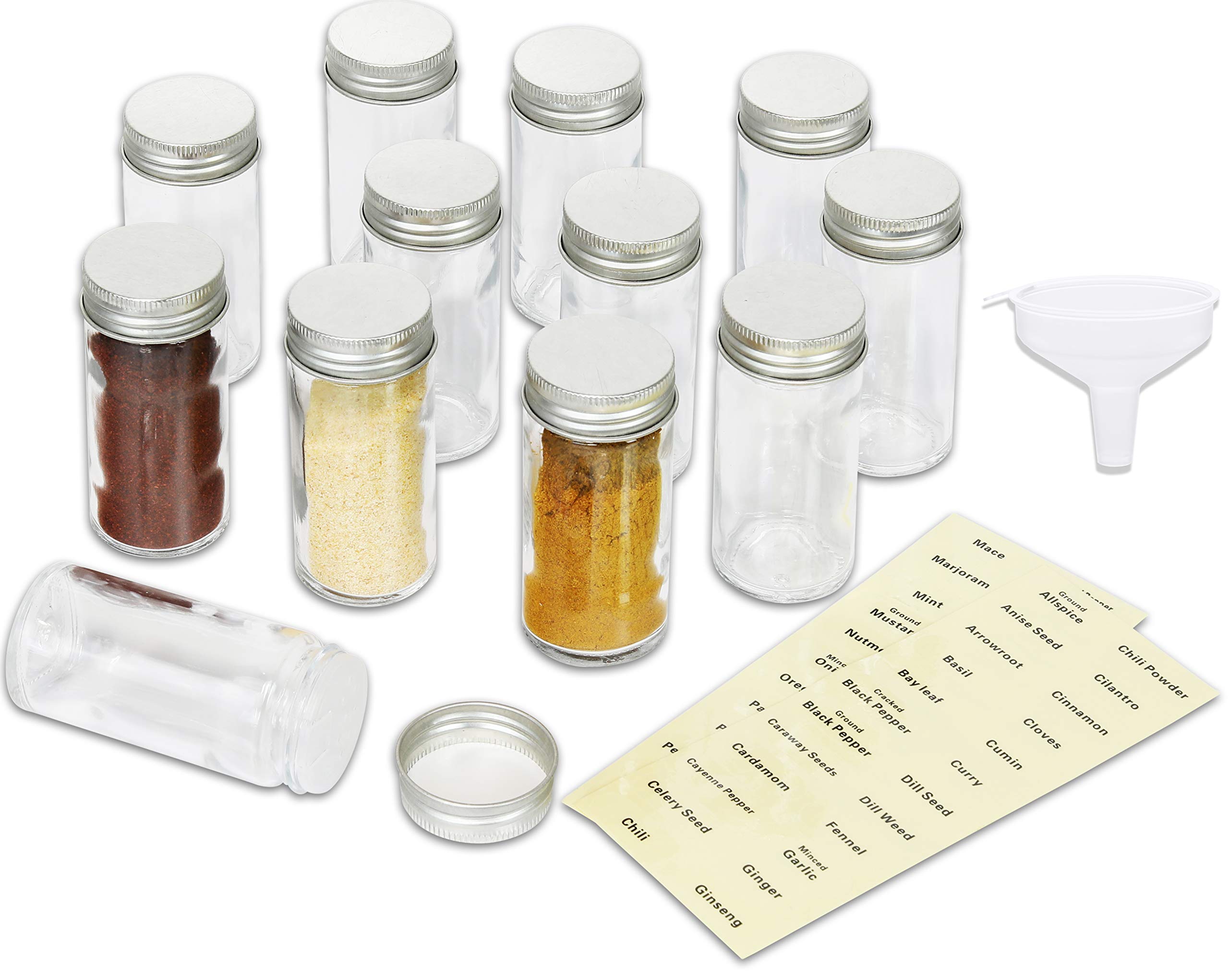 Simple Houseware jarras de especias de vidrio de 3 oz para ordenar la despensa