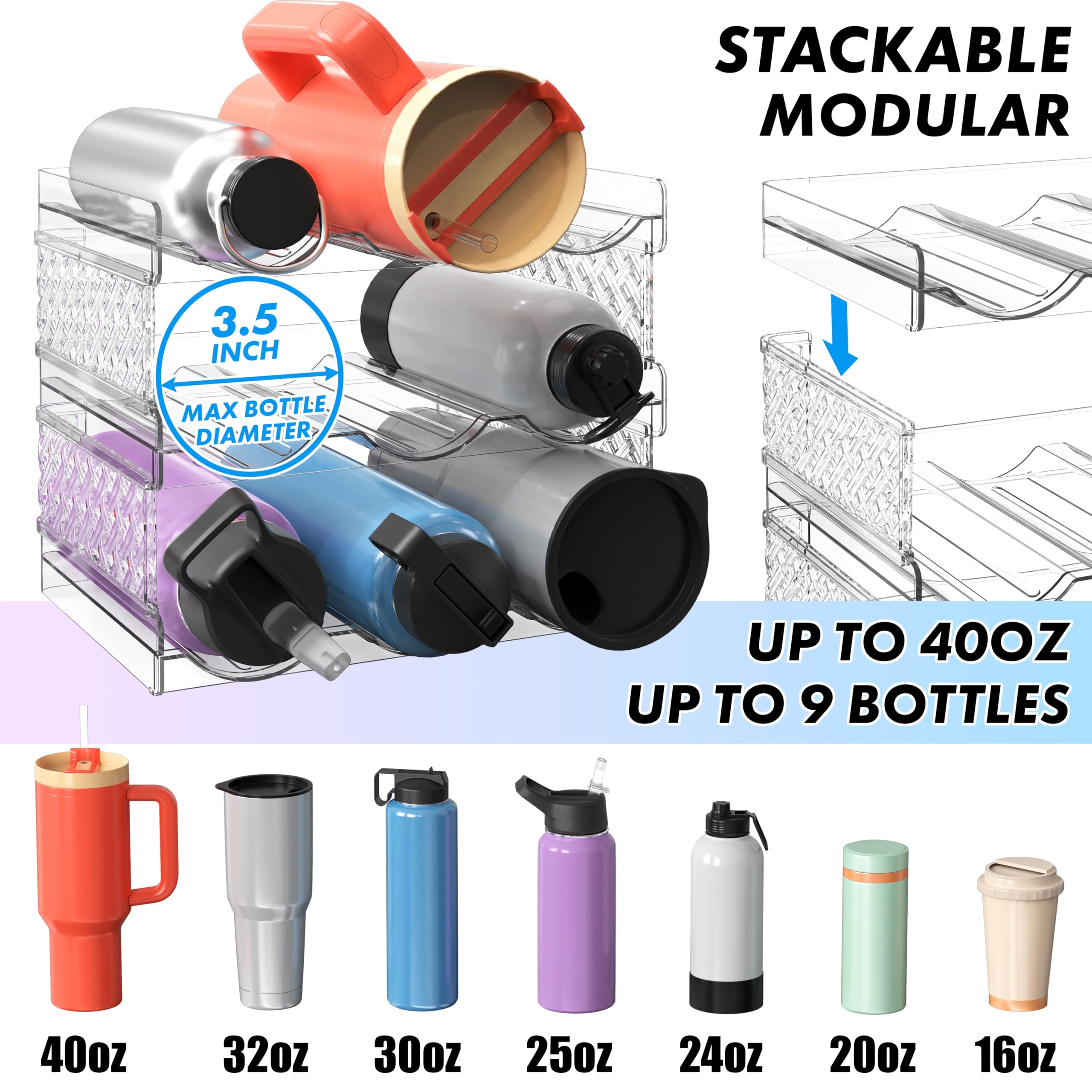 Simple Houseware: diseño apilable que maximiza el espacio en despensa y mostrador.