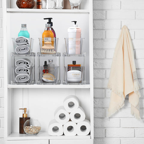 Simple Houseware organizador cajón 2-bandejas transparente, bandeja perforada para ventilación y fácil limpieza