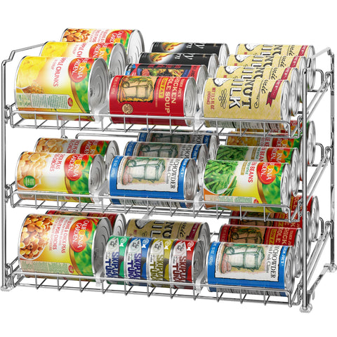 Simple Houseware organizador-latas-apilable 3 niveles facilita acceso rápido a latas.