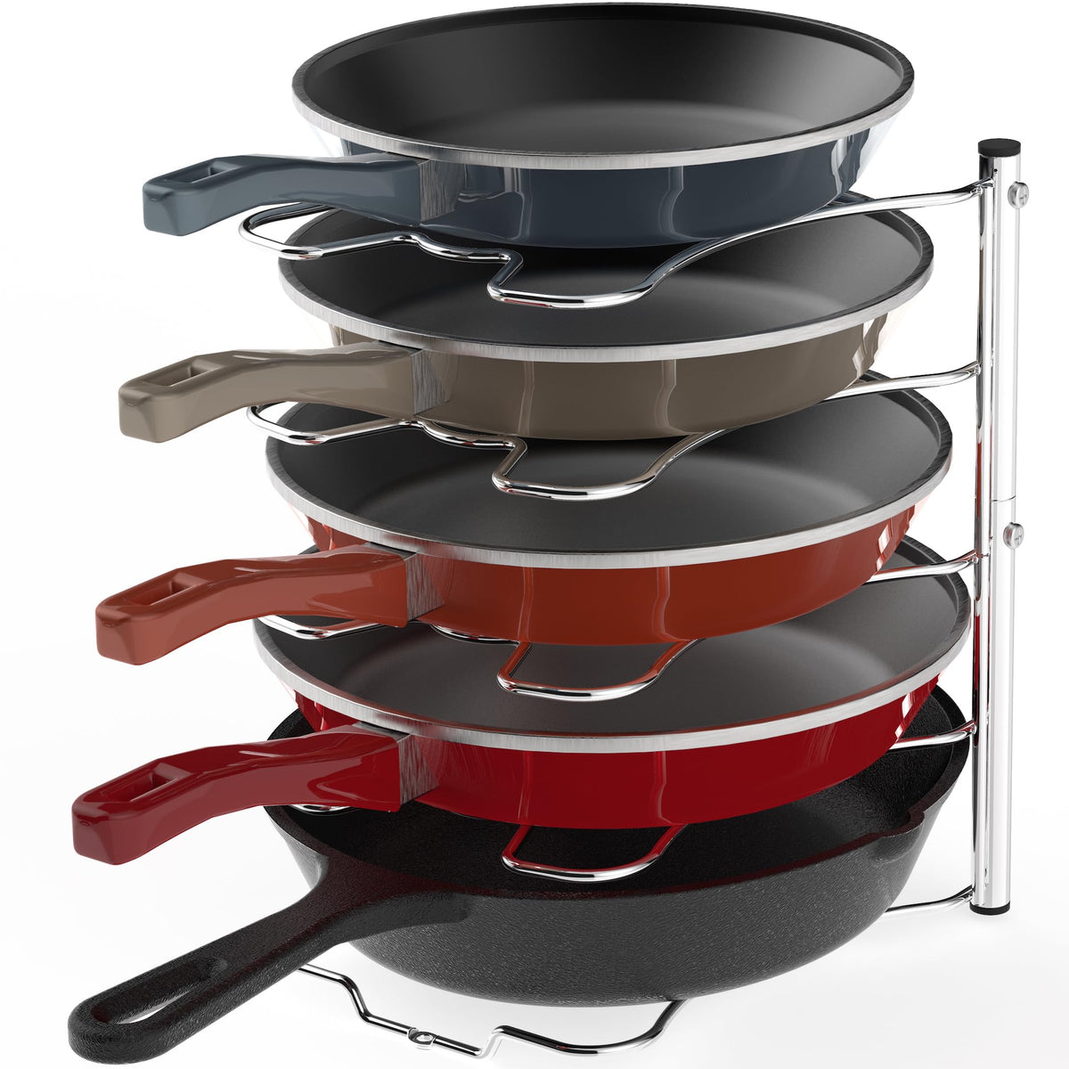 Simple Houseware organizador de ollas para armario cromado y compacto