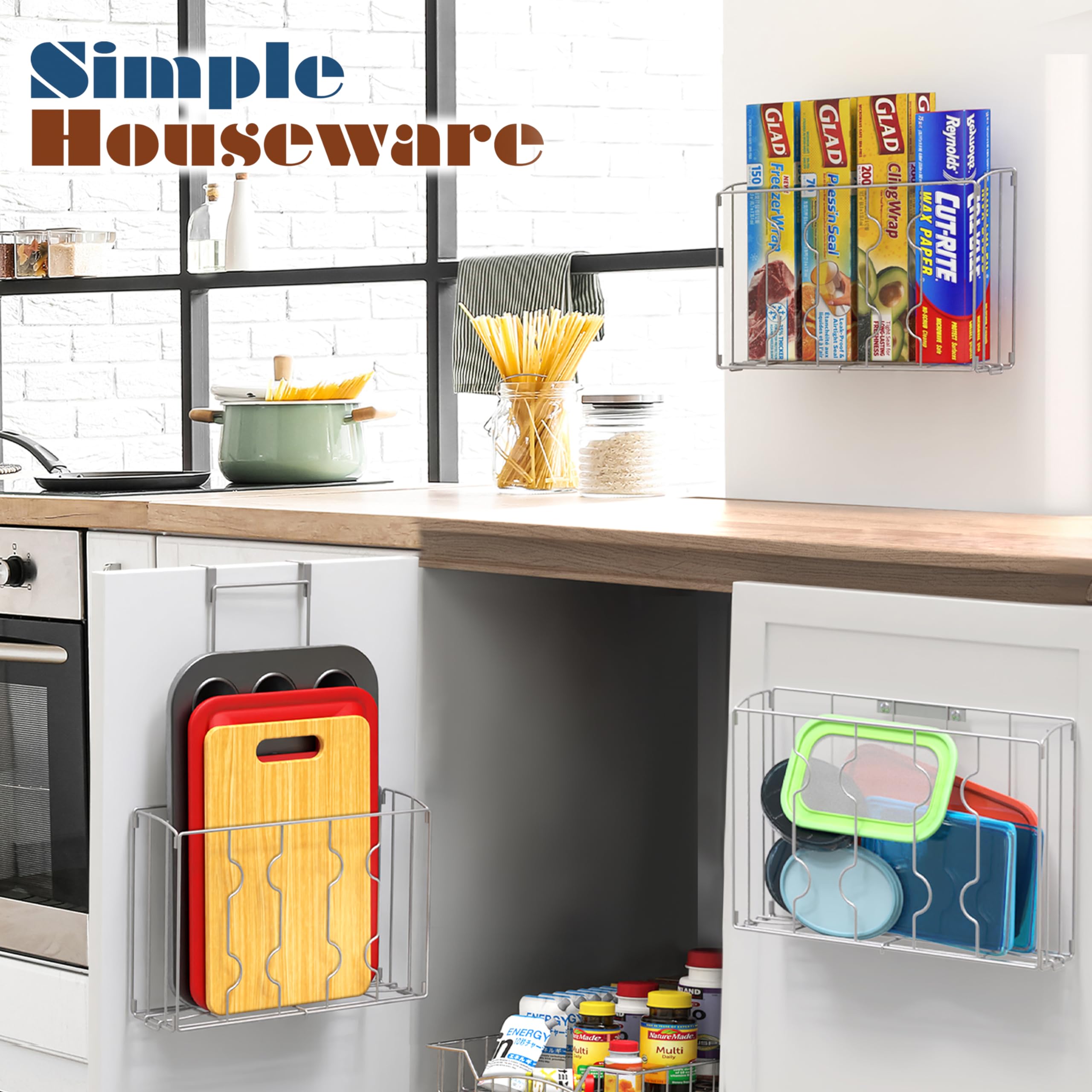 Simple Houseware organizador de puerta: uso en cocina para especias y utensilios.