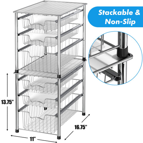 Simple Houseware tres bandejas para armario cromado maximizan la organización diaria.