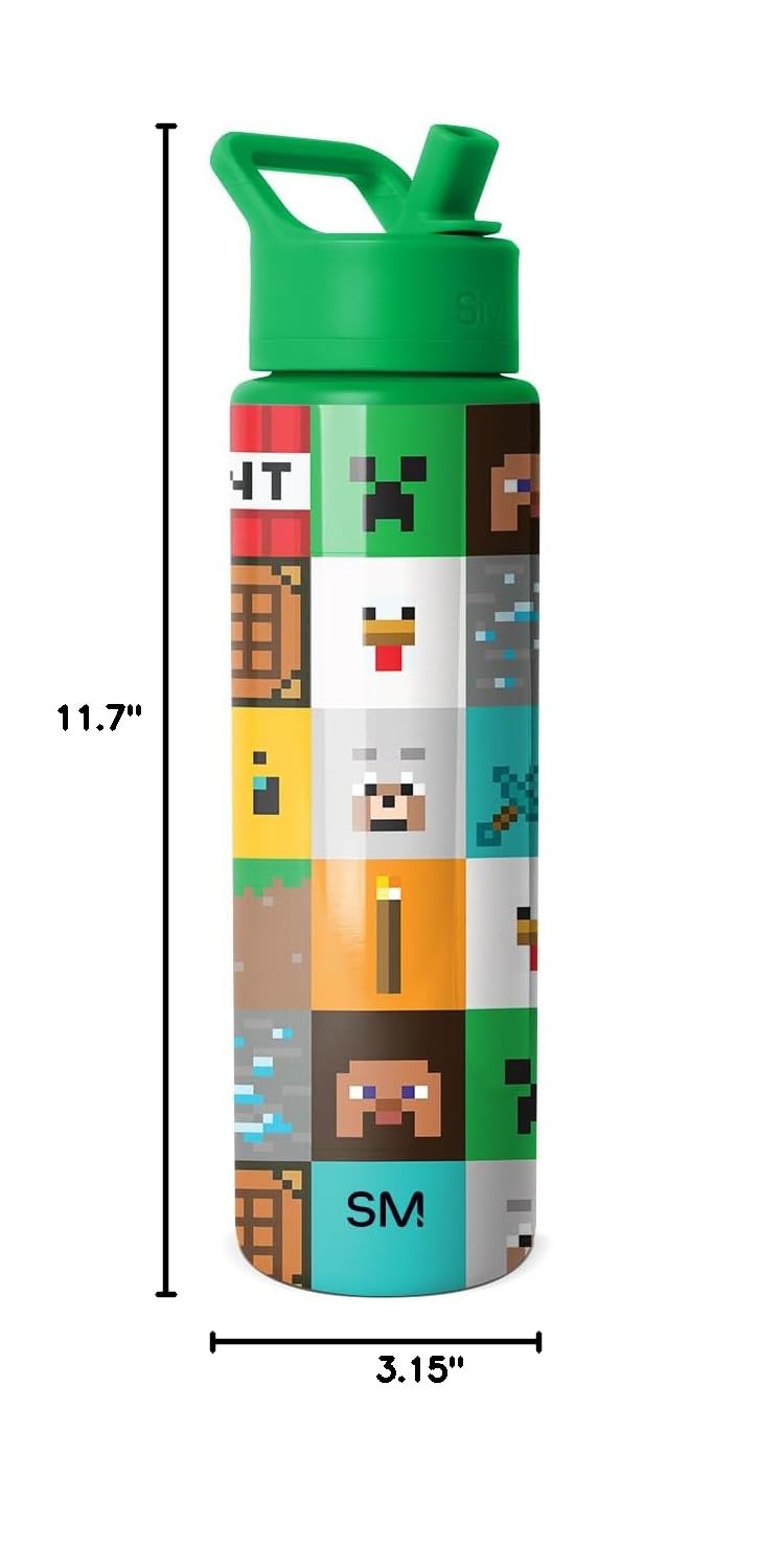 Simple Modern botella Minecraft en entorno cotidiano mostrando estilo para fans y familias