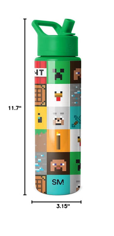 Simple Modern botella Minecraft en entorno cotidiano mostrando estilo para fans y familias