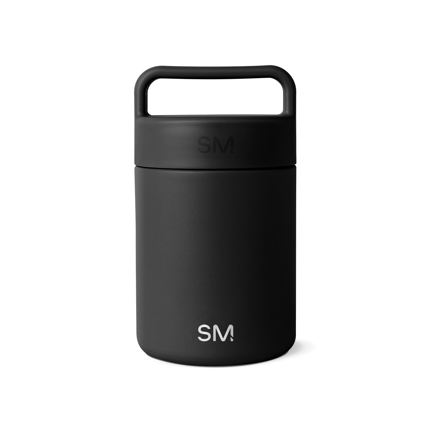 Simple Modern frasco Provision negro vista frontal con diseño elegante y práctico