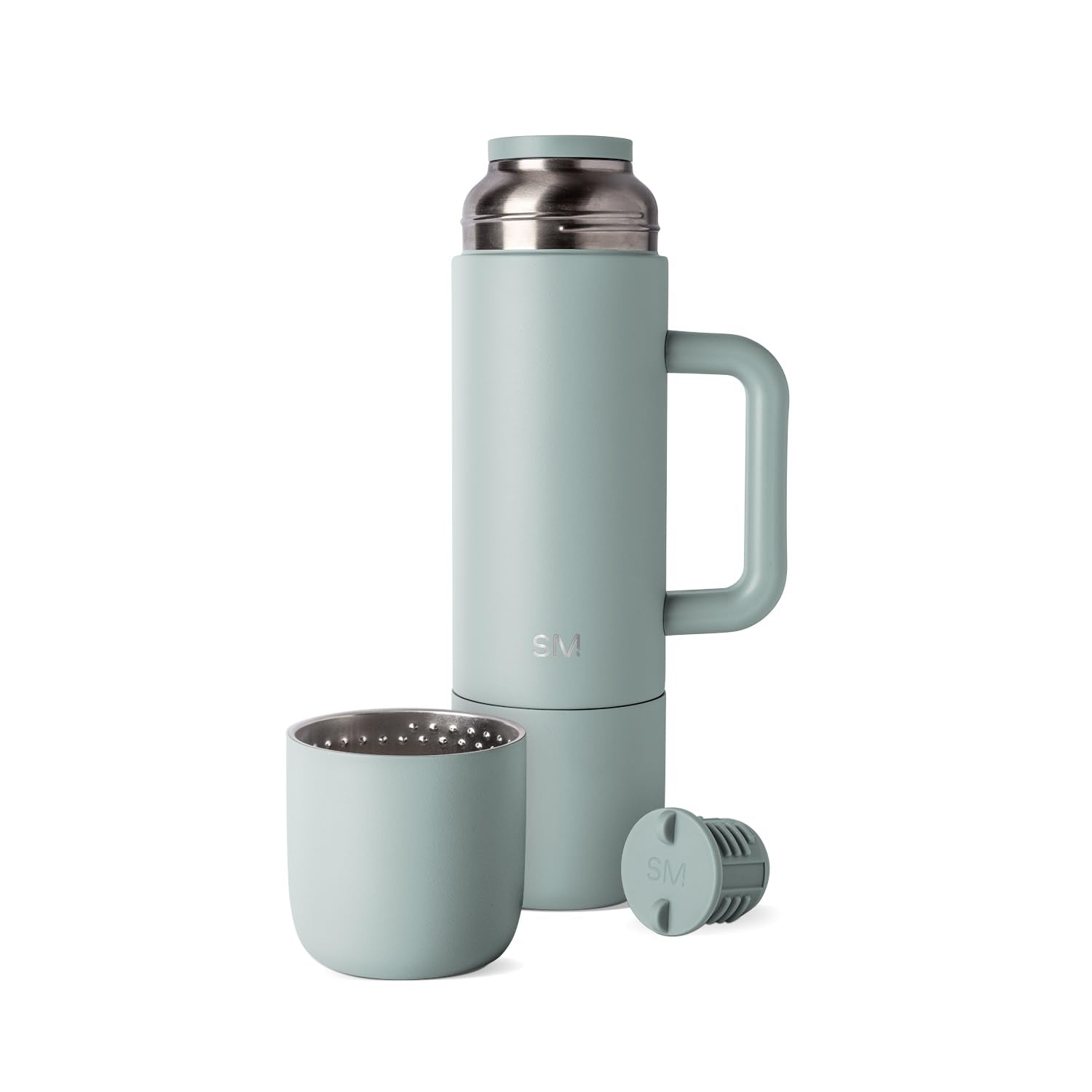 Simple Modern botella Roam frontal mostrando diseño y color Sea Glass Sage