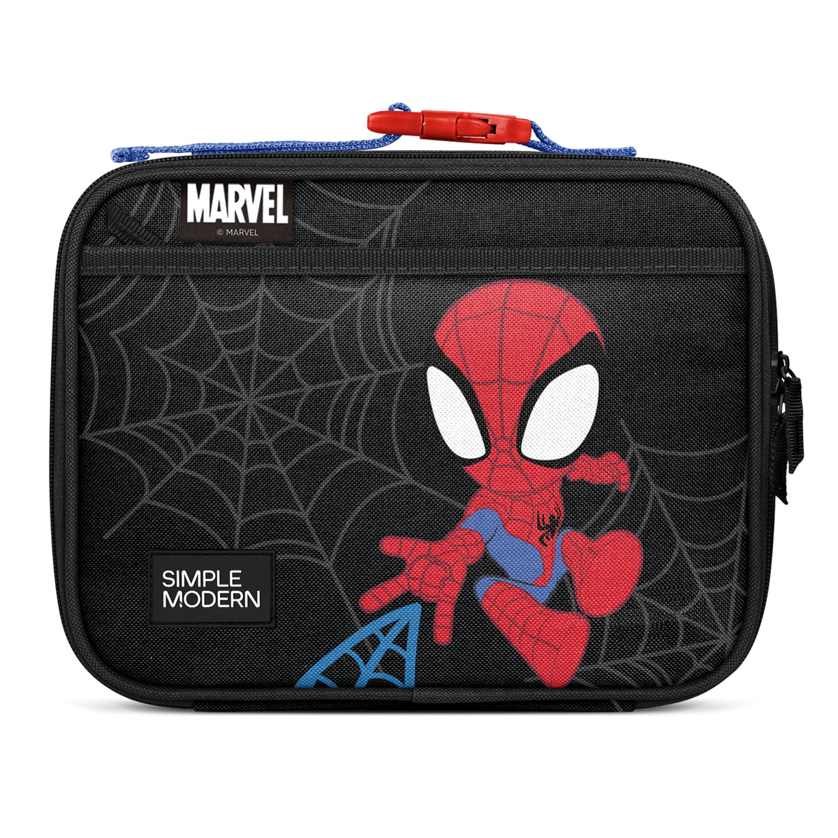 Simple Modern lonchera Spidey frontal mostrando diseño atractivo