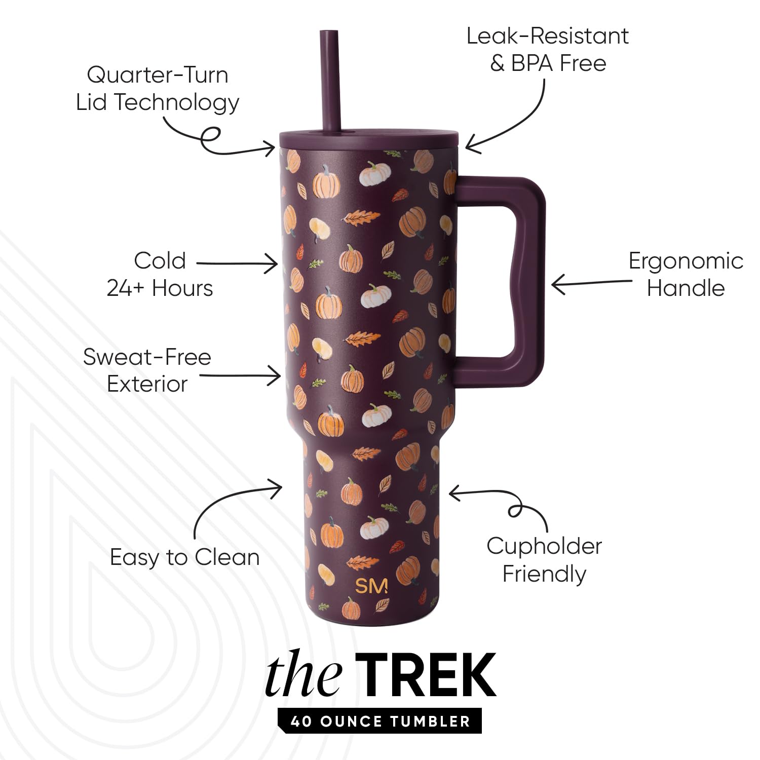 Simple Modern Trek tapa con pajita, beber sin derrames