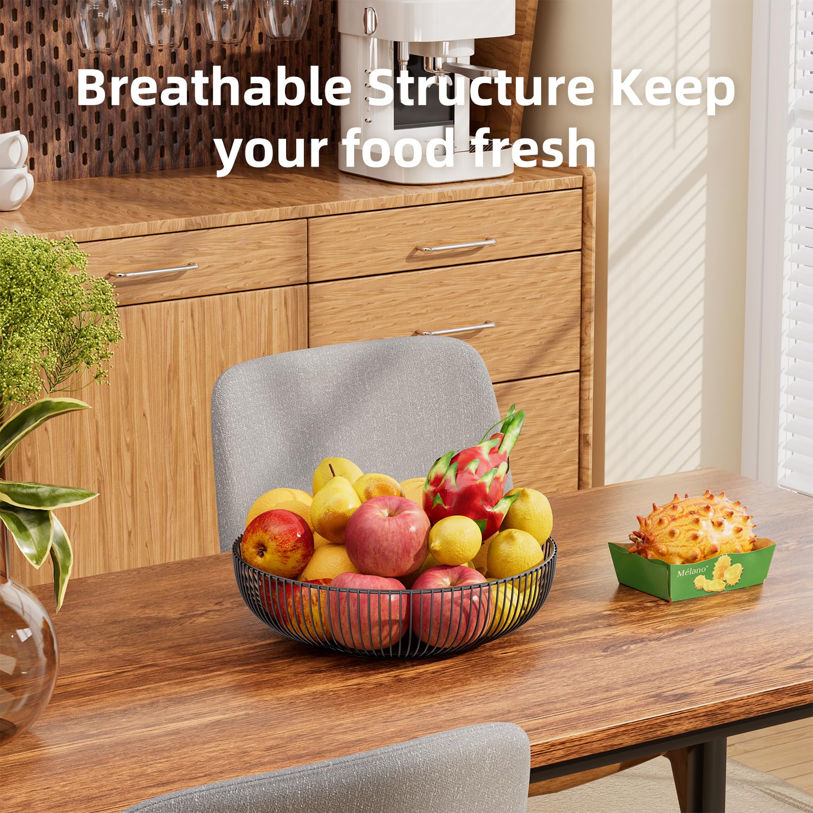 Simple Trending cesta con malla ventilada, favorece la circulación de aire para frutas y verduras