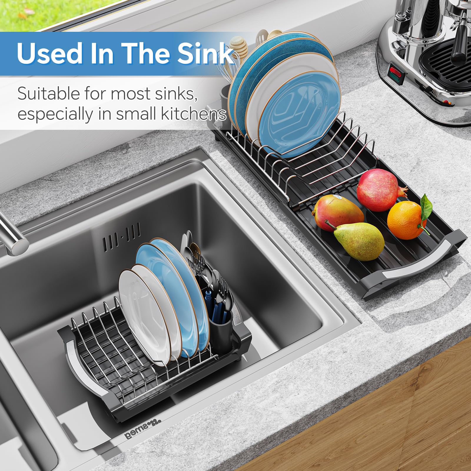 Simple Trending doble cestillo para cubiertos desmontable facilita secado limpio