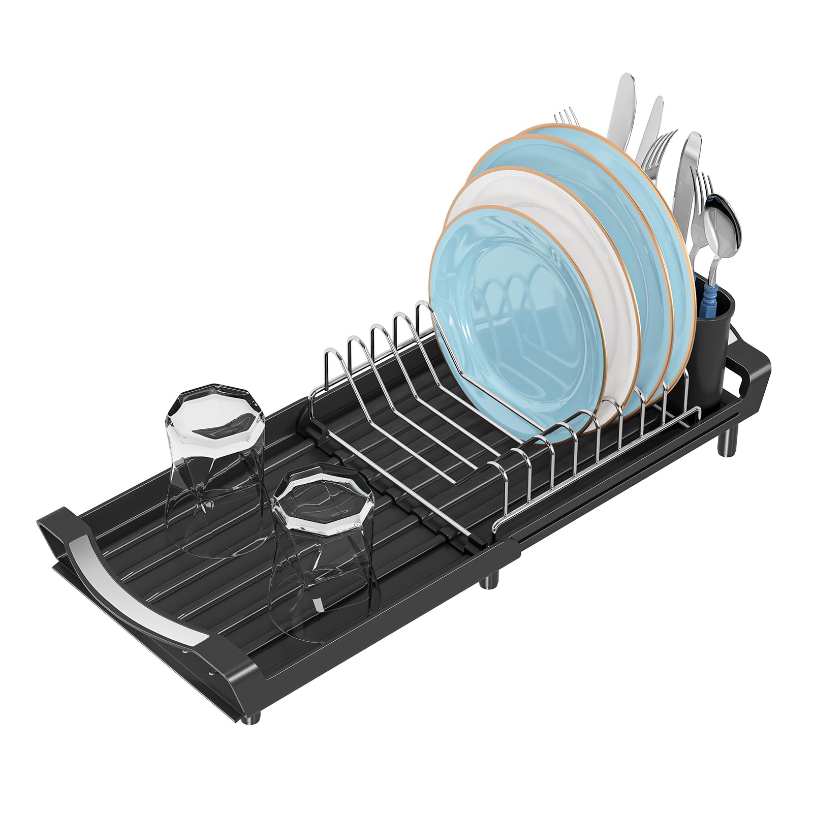 Simple Trending escurridor-platos-compacto-extensible, ahorro de espacio en la encimera