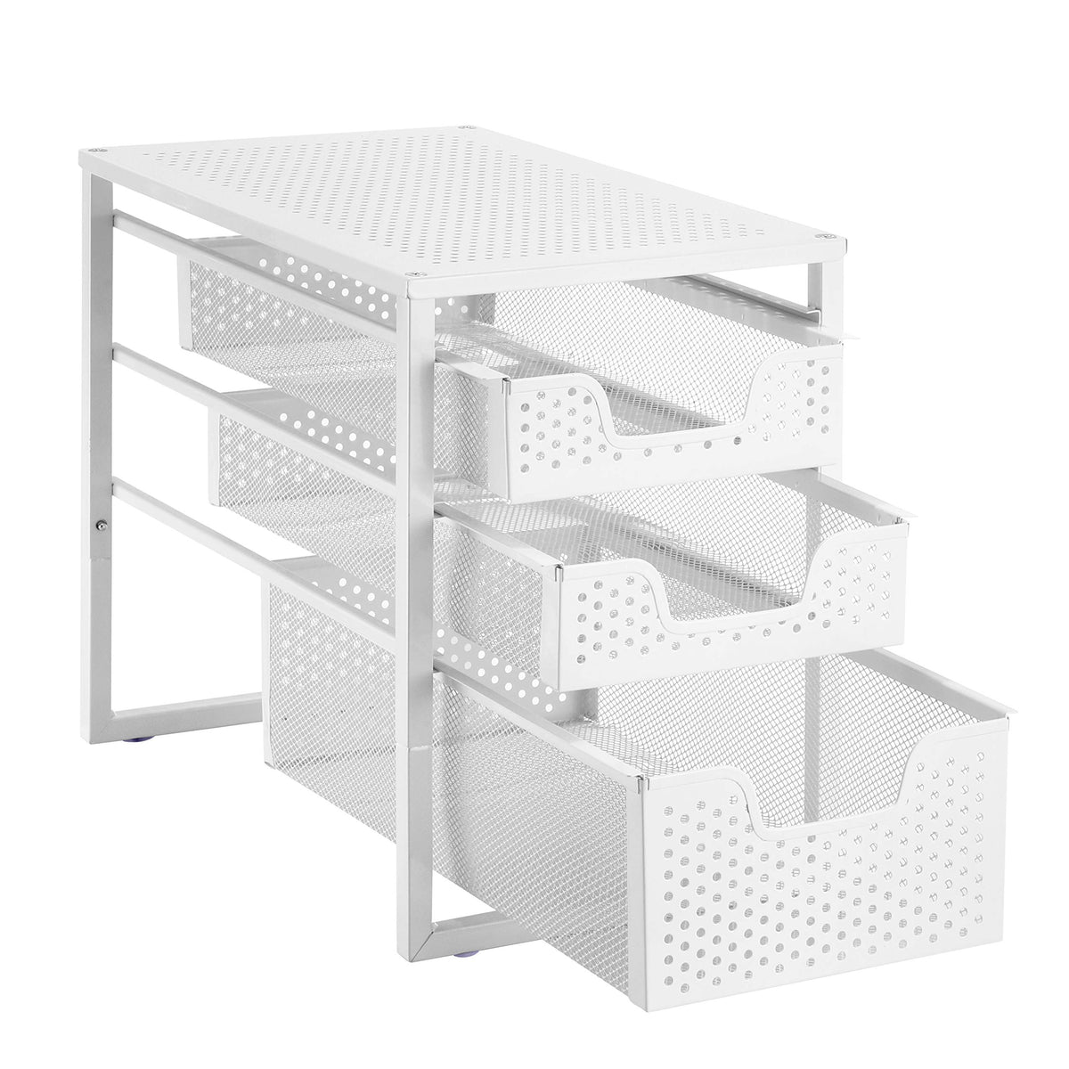 Simple Trending organizador bajo lavabo de 3 niveles con cajón deslizante para mayor acceso