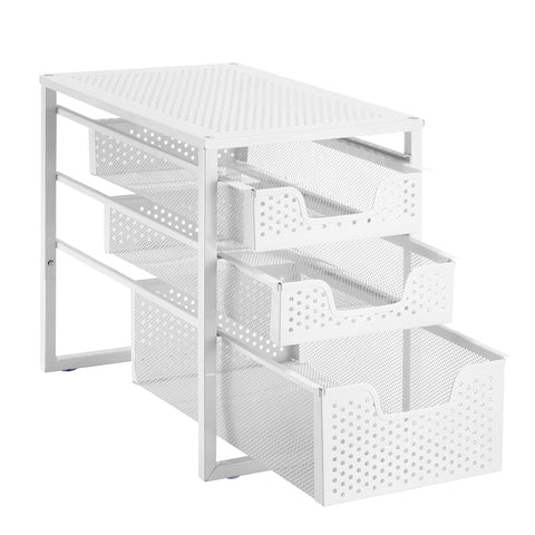 Simple Trending organizador bajo lavabo de 3 niveles con cajón deslizante para mayor acceso