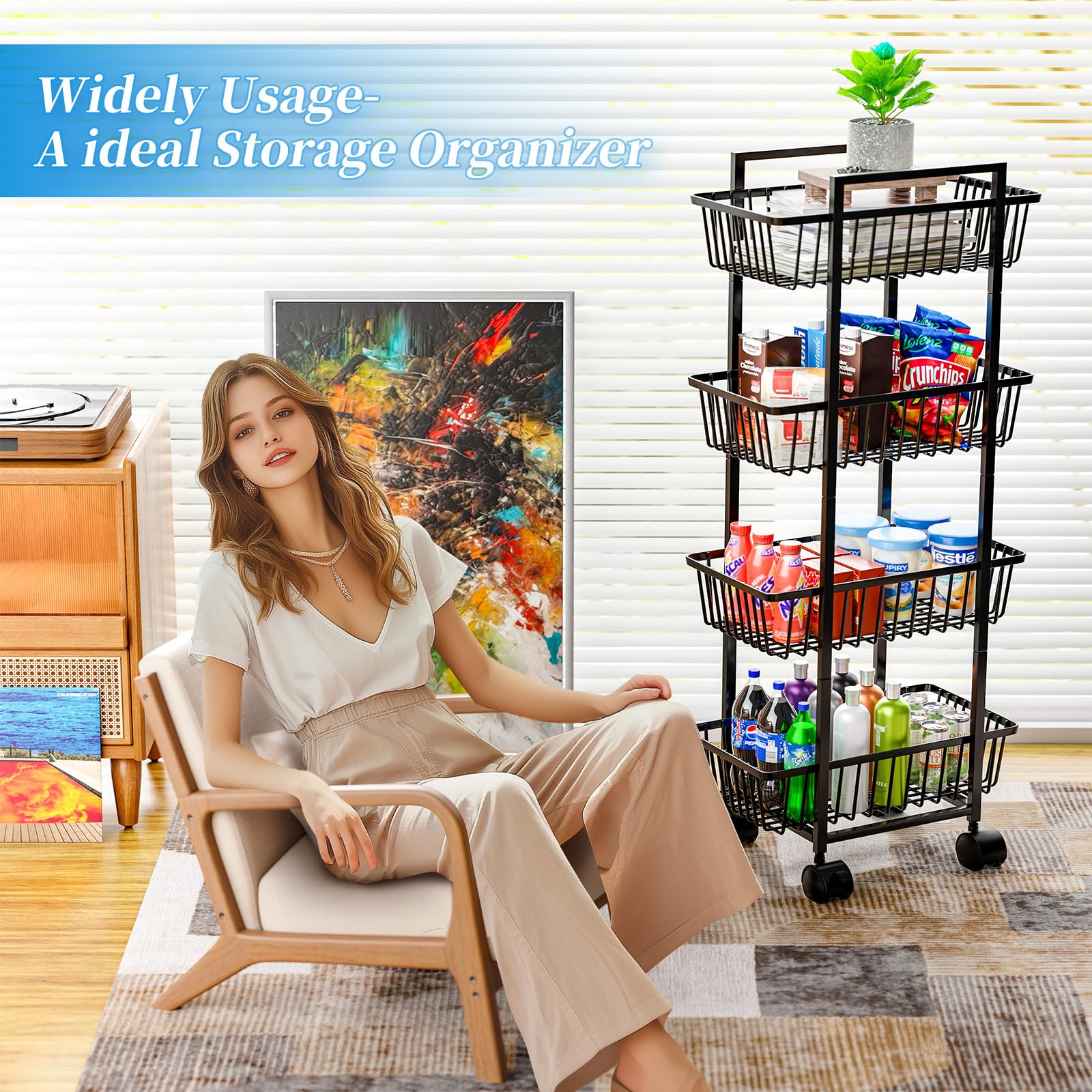 Simple Trending organizador-cocina-metal-duradero para almacenamiento estable.