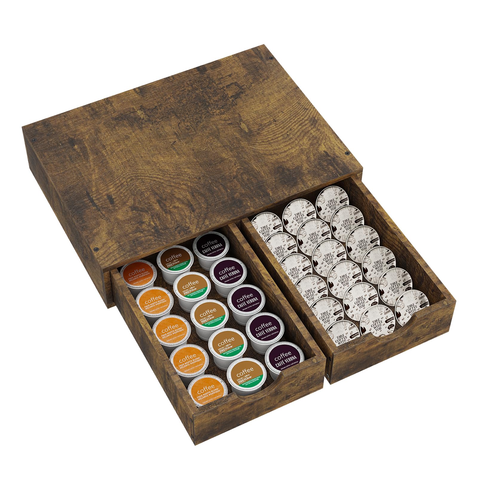 Simple Trending Organizador K-Cup con cajón de madera para 30 cápsulas.