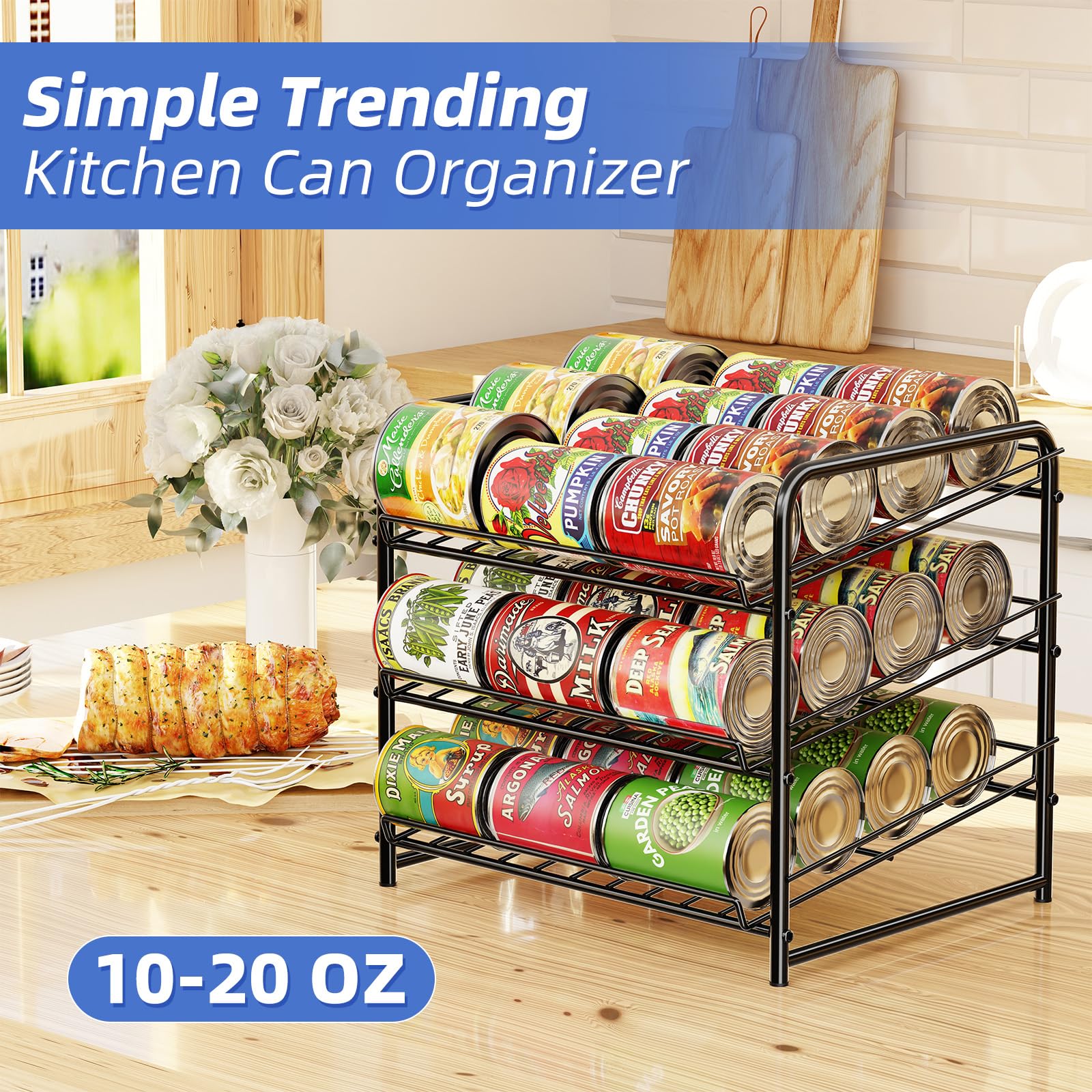 Organizador de latas apilable de Simple Trending, demostración de almacenamiento eficiente