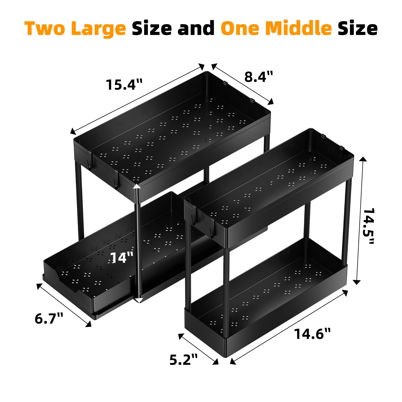 Simple Trending pack de tres organizadores para cocina y baño.