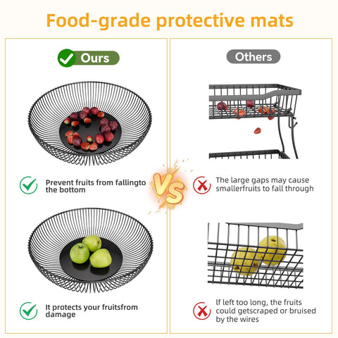 Simple Trending cesta de frutas con borde alto mantiene las piezas organizadas