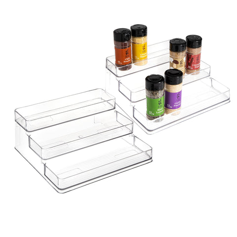 SIMPLEMADE estante de especias 3 niveles, frente claro, ideal para ordenar la cocina.