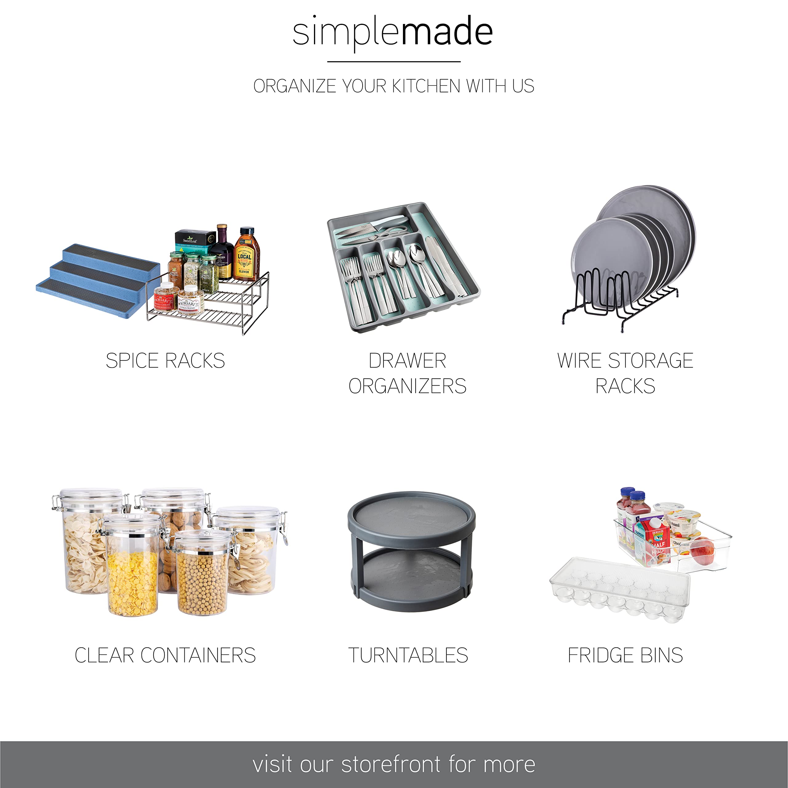 SIMPLEMADE estante de especias, visor claro para ver etiquetas.