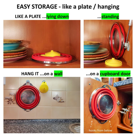 Simpler Life colador plegable compacto, ahorro de espacio para RV y casa.
