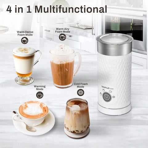 SIMPLETASTE batidora de leche 4-en-1, espuma aireada para latte suave.