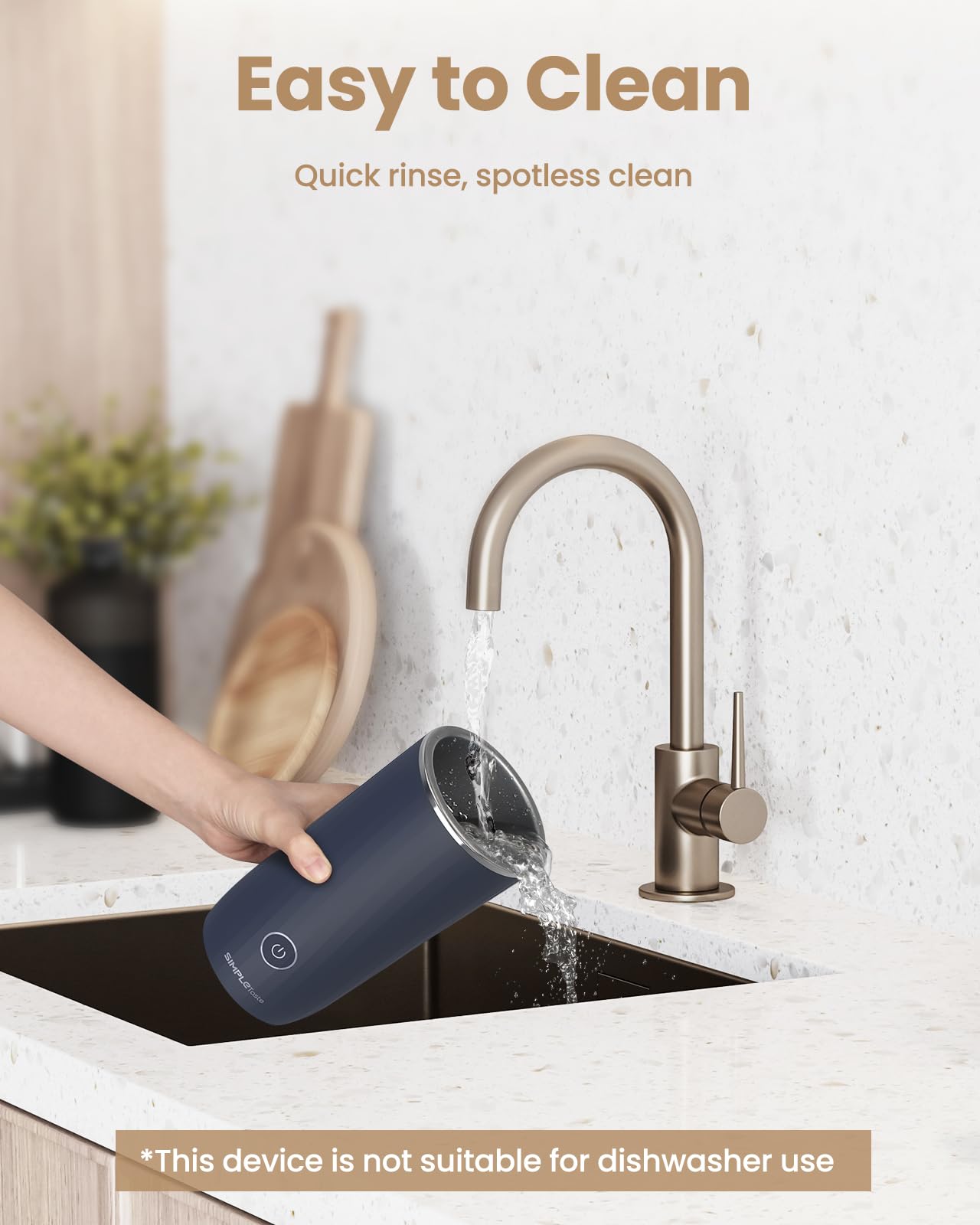 SIMPLETASTE espumador con base desmontable para limpieza rápida