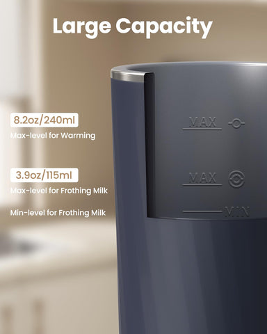 SIMPLETASTE espumador de leche, calienta a 150 °F para bebidas cálidas