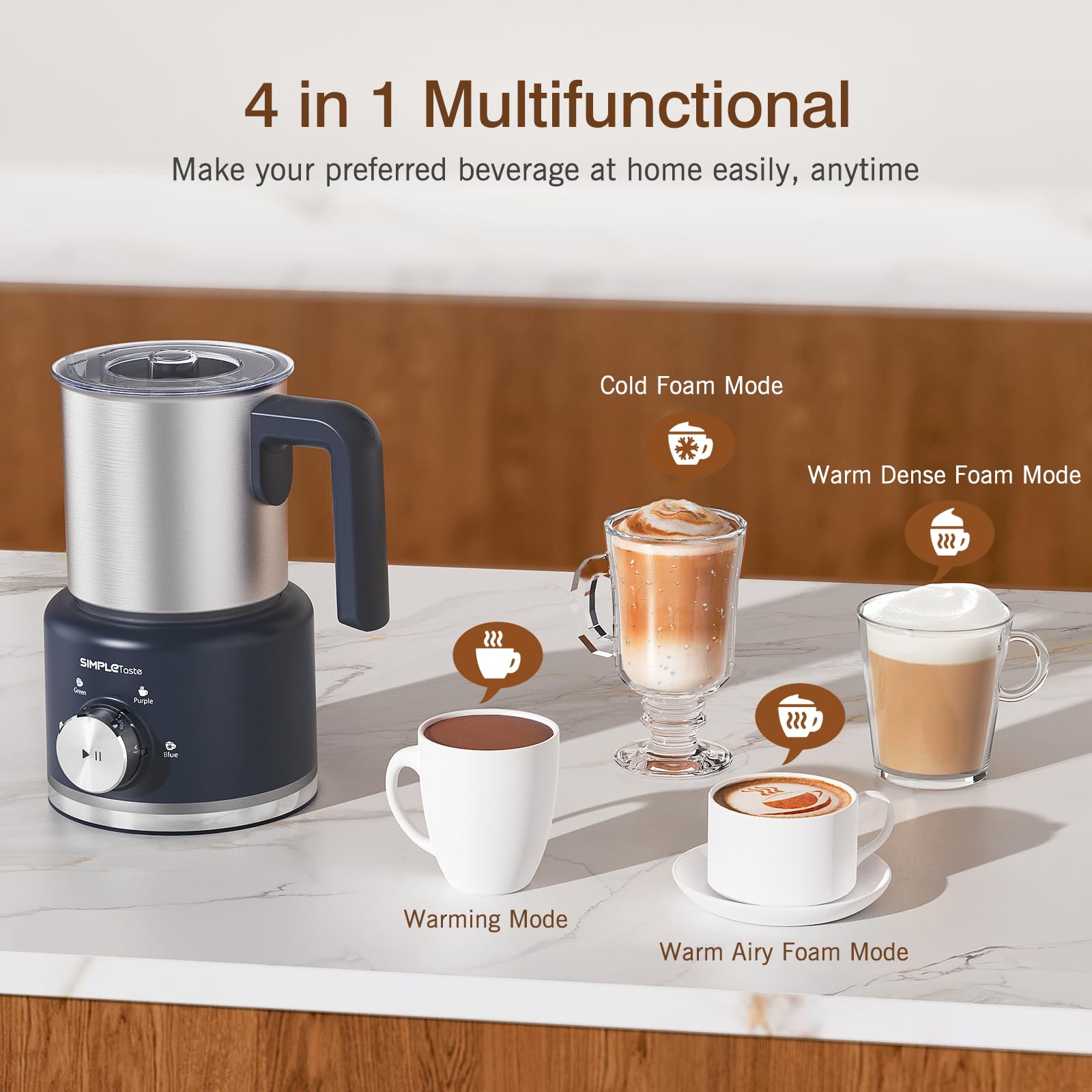 SIMPLETASTE espumador con capacidad de 500 ml para desayunos familiares