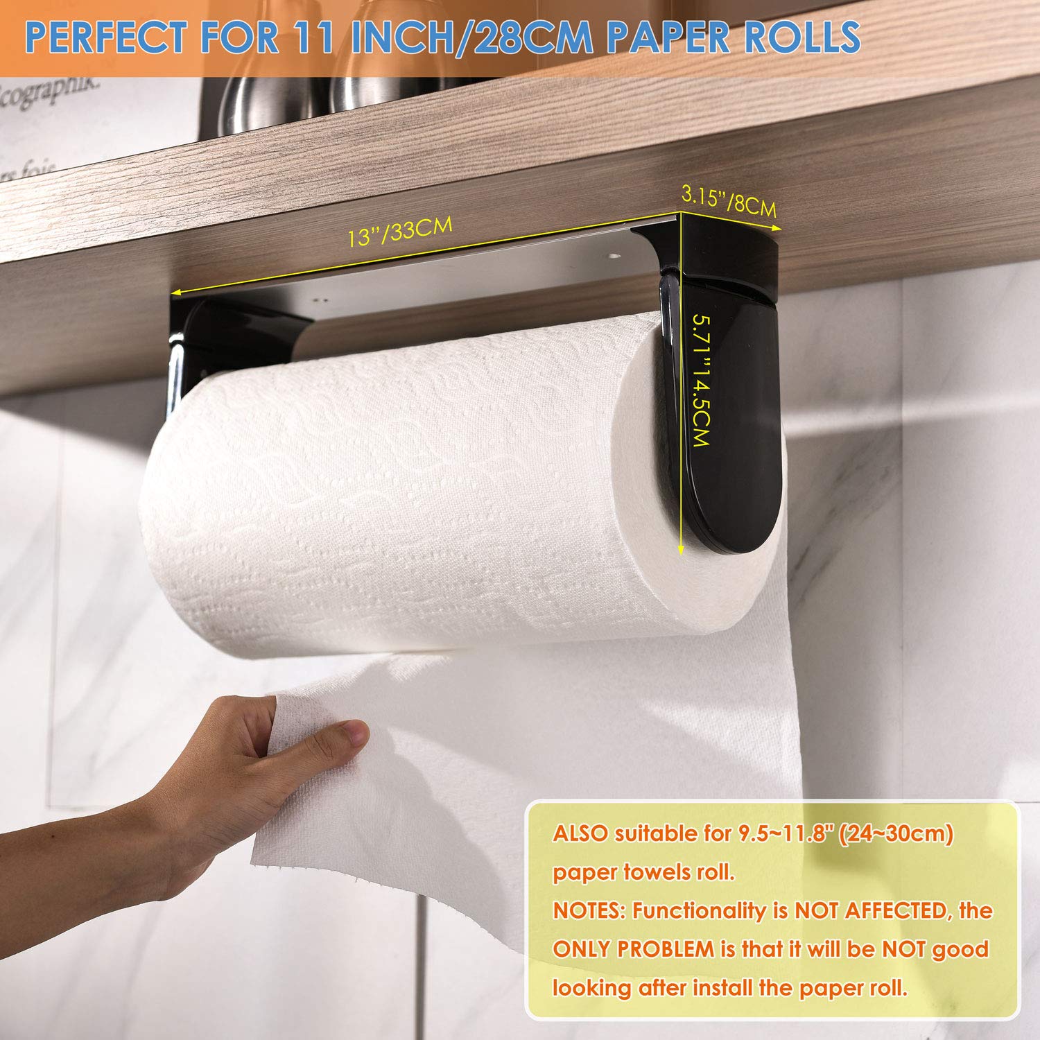 Versión con taladro, base de aluminio negro para fijación durable.