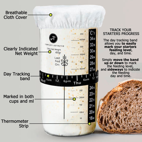 SIMPLIFY ASTHETIC: cesta de fermentación para baguette de 15 pulgadas con forro