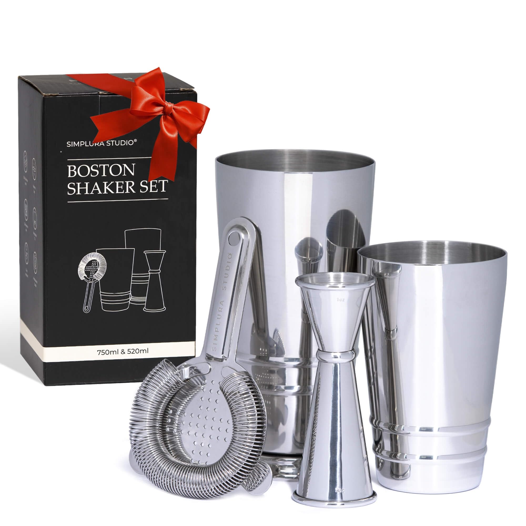 SIMPLURA STUDIO conjunto Boston coctel 17 onzas, equilibrio perfecto para mezclar con control.