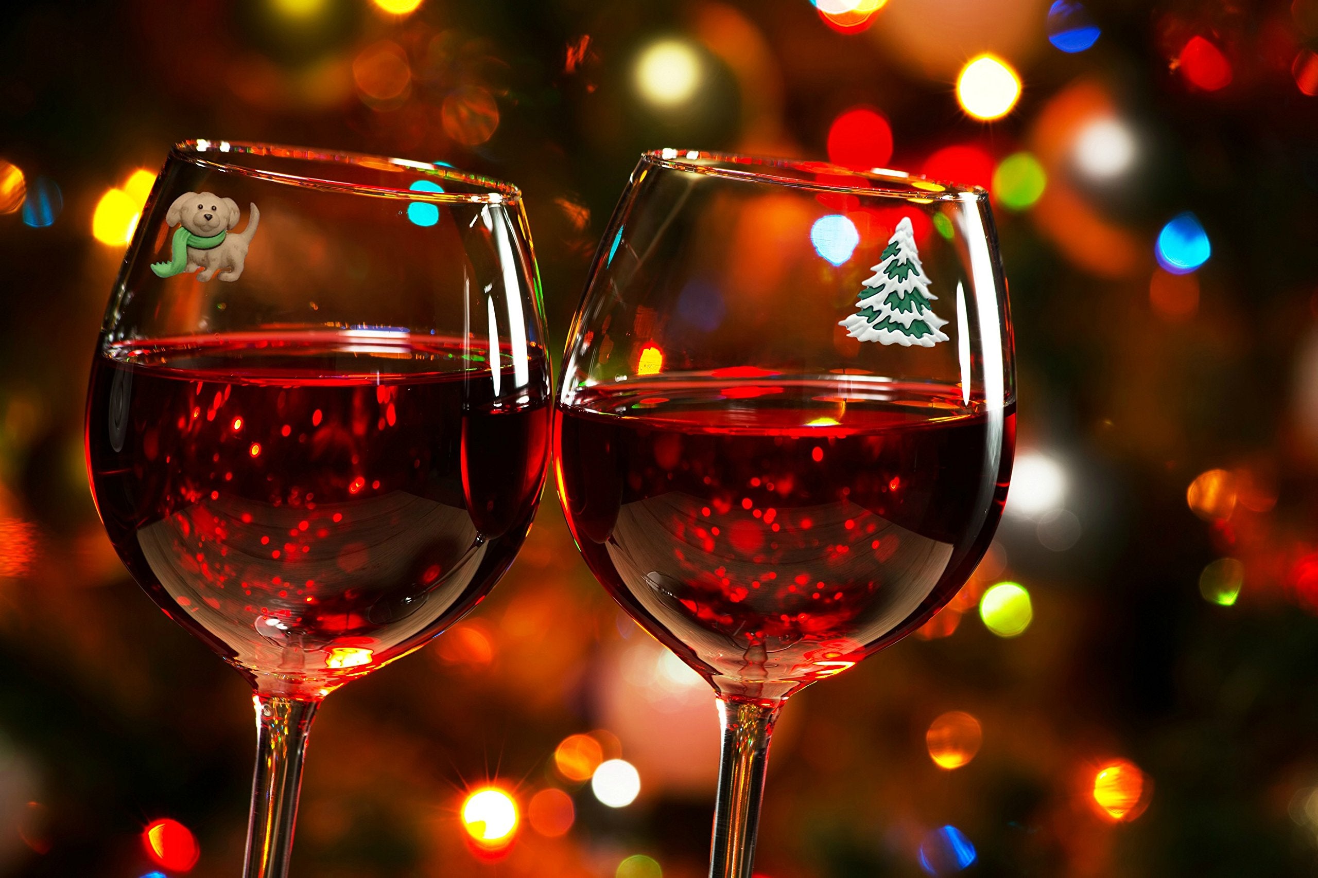 Simply Charmed arbol-navidad: estilo navideño para identificar bebidas