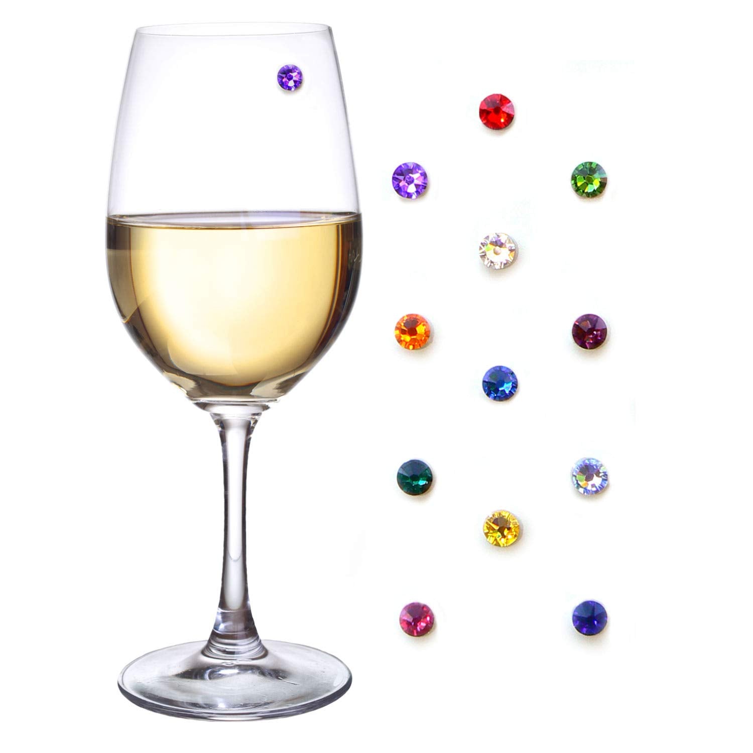 Simply Charmed imanes cristal vino conjunto 12 para identificar copas con estilo