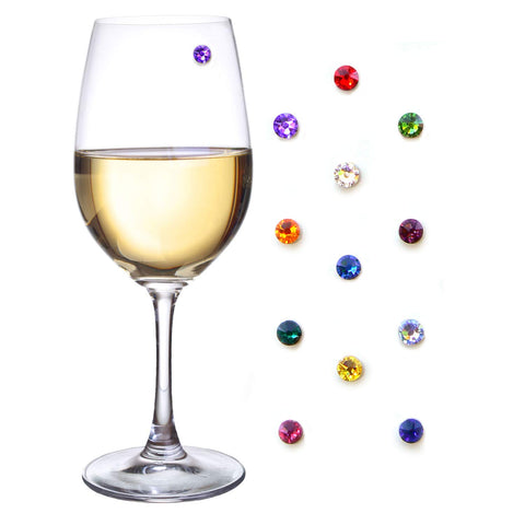 Simply Charmed imanes cristal vino conjunto 12 para identificar copas con estilo