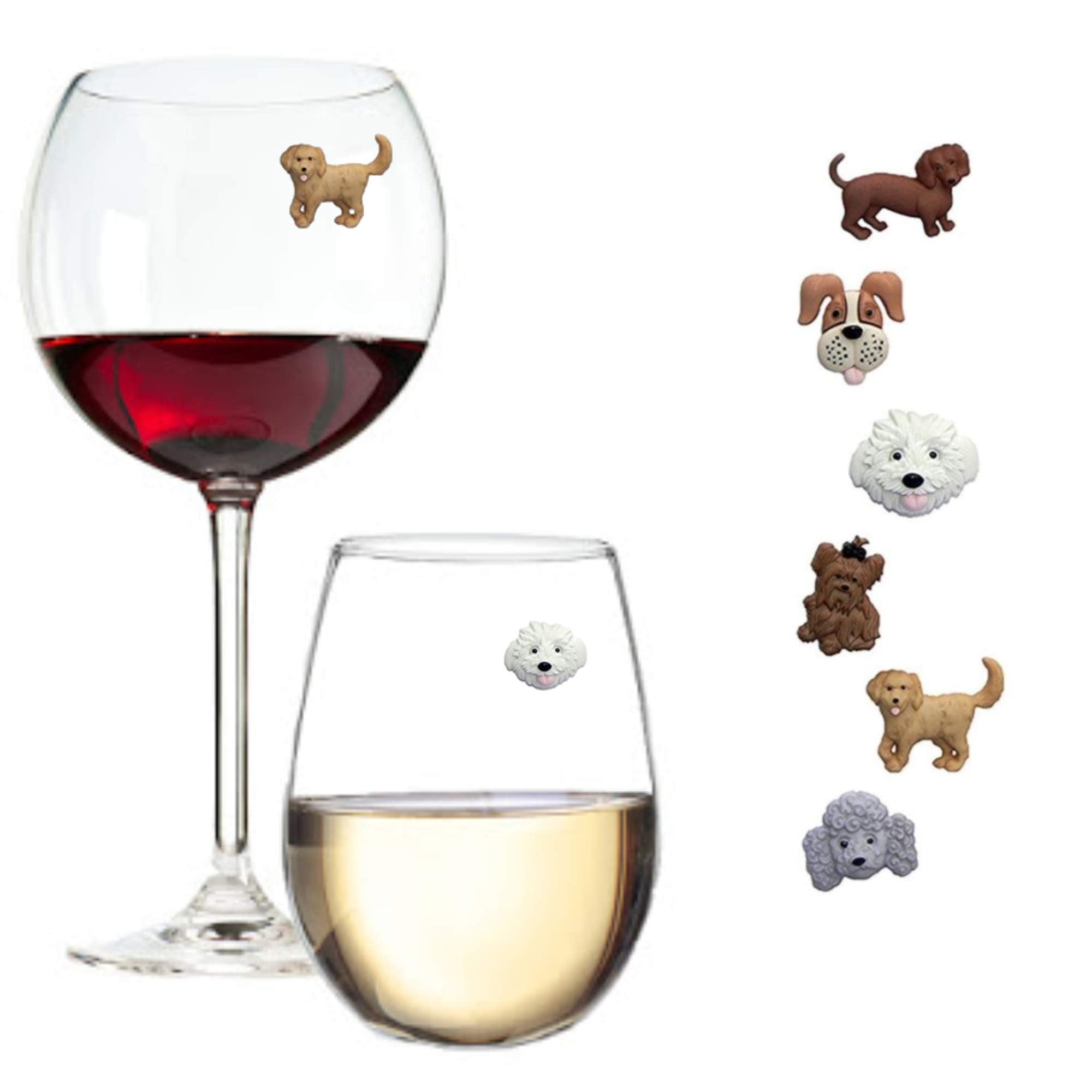 Simply Charmed imanes para vasos con teckel, identifica tu copa en reuniones.