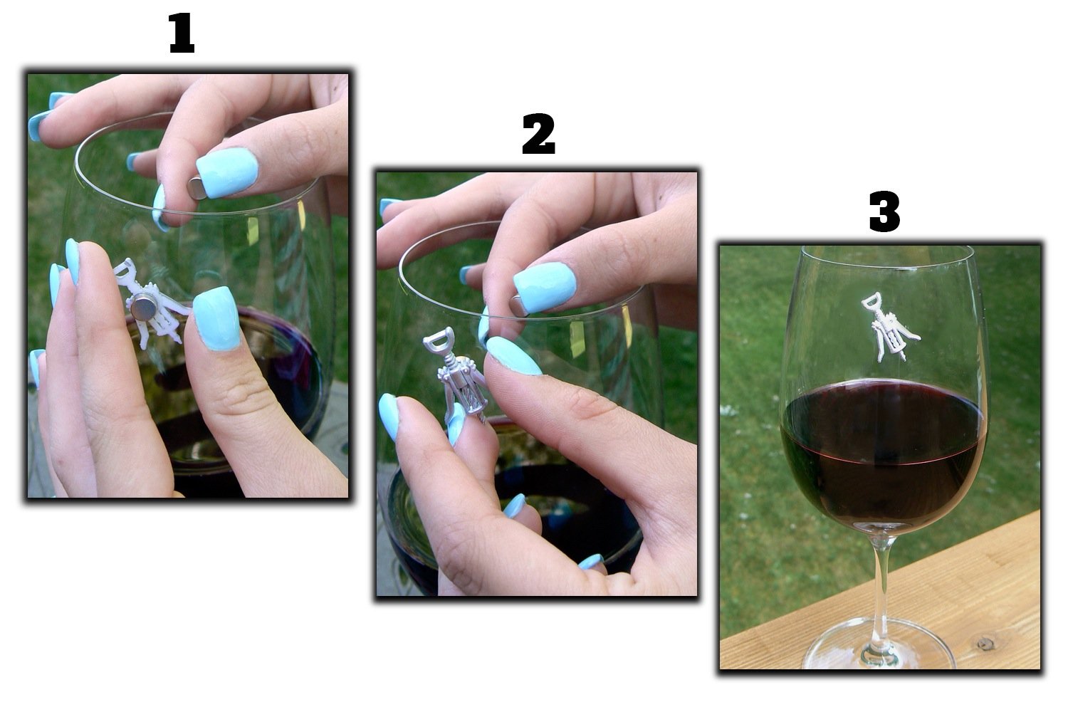 Simply Charmed imanes para vino sin tallo, funcionan en copas modernas