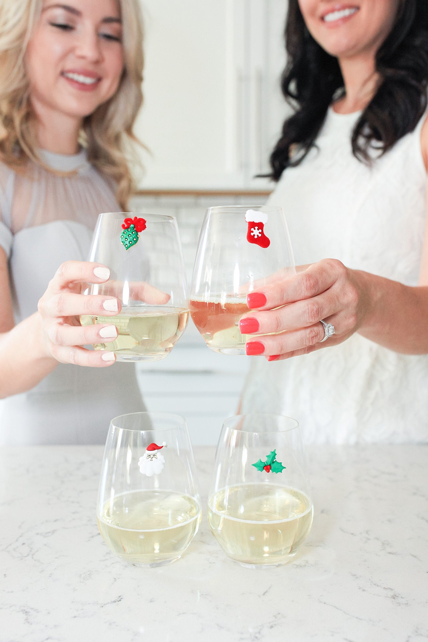 Marcadores Simply Charmed para copas navidad; compatibles con copas con y sin tallo.
