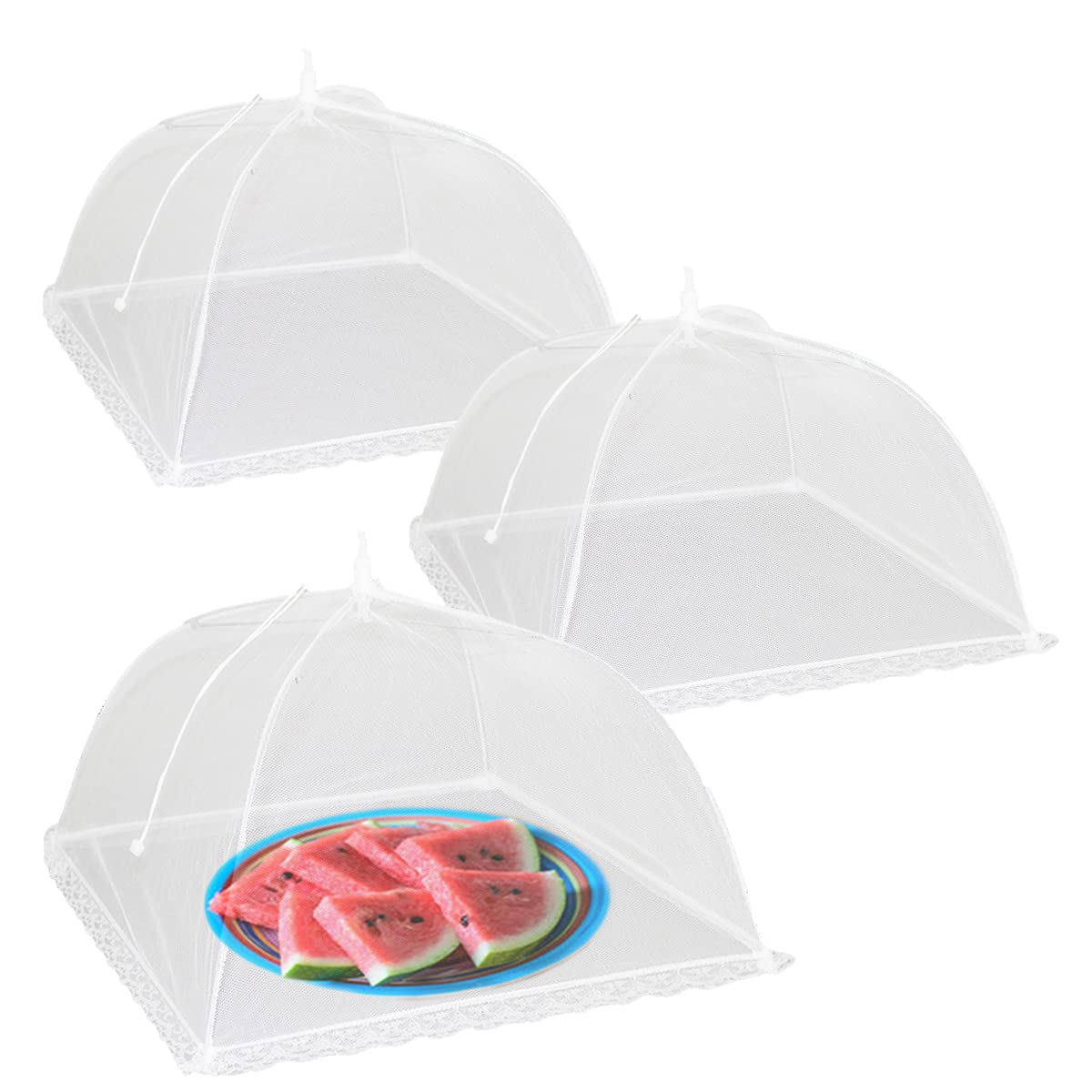 Protector de comida de malla Simply Genius desplegable, ideal para exteriores y picnics sin insectos.
