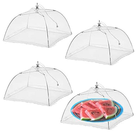 Simply Genius cubiertas-alimentos-malla-aire-libre-14x14-4u-blanco protegen insectos en picnics