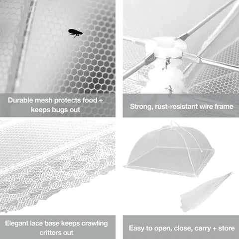 Simply Genius coberturas-malla-alimentos-exterior-14x14-4u-blanco protección ligera