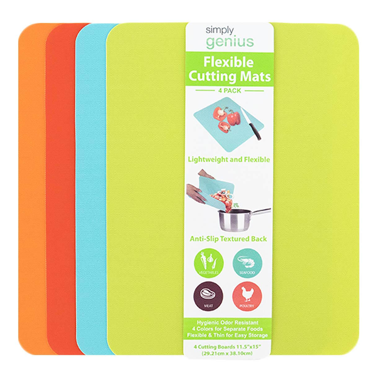 Simply Genius: tablas de corte flexibles y coloridas para manejar ingredientes con facilidad