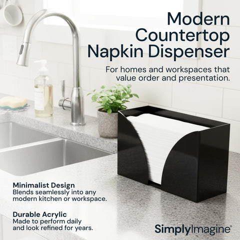 SimplyImagine dispensador papel de mesa acrilico admite C-fold Z-fold y trifold