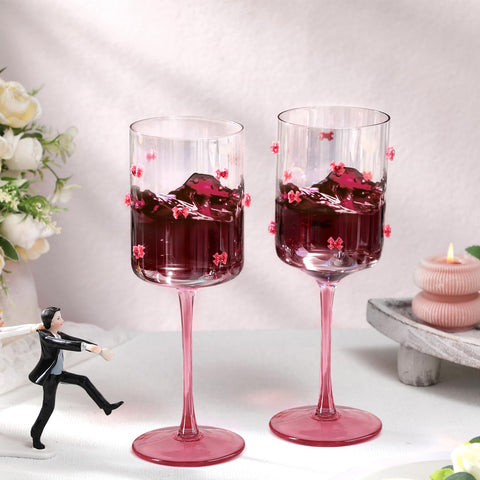 Copas Singhoow con lazo rosa, 2 piezas para celebraciones.