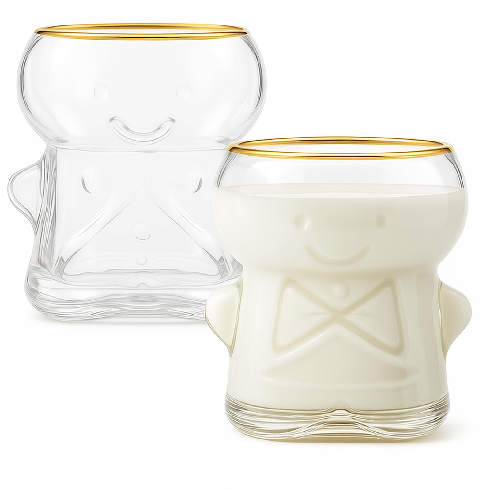 Vaso Singhoow con diseño 3D de hombre galleta, perfecto para ponches navideños.