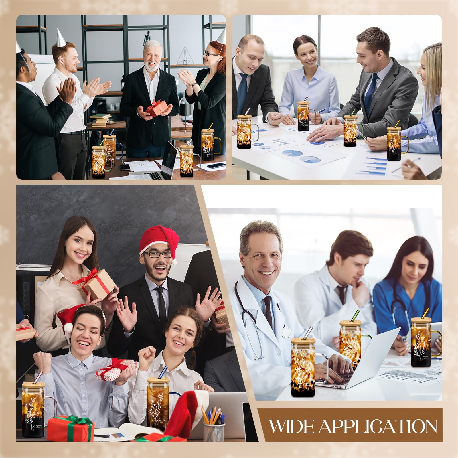 Conjunto de 10 vasos Singhoow para regalos corporativos prácticos.